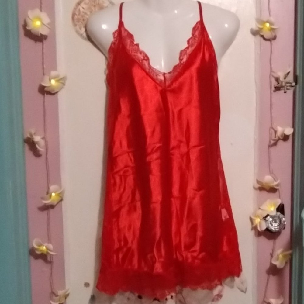 Avidlove (L) Satin and Lace Lingerie Nighty Set - NWOT